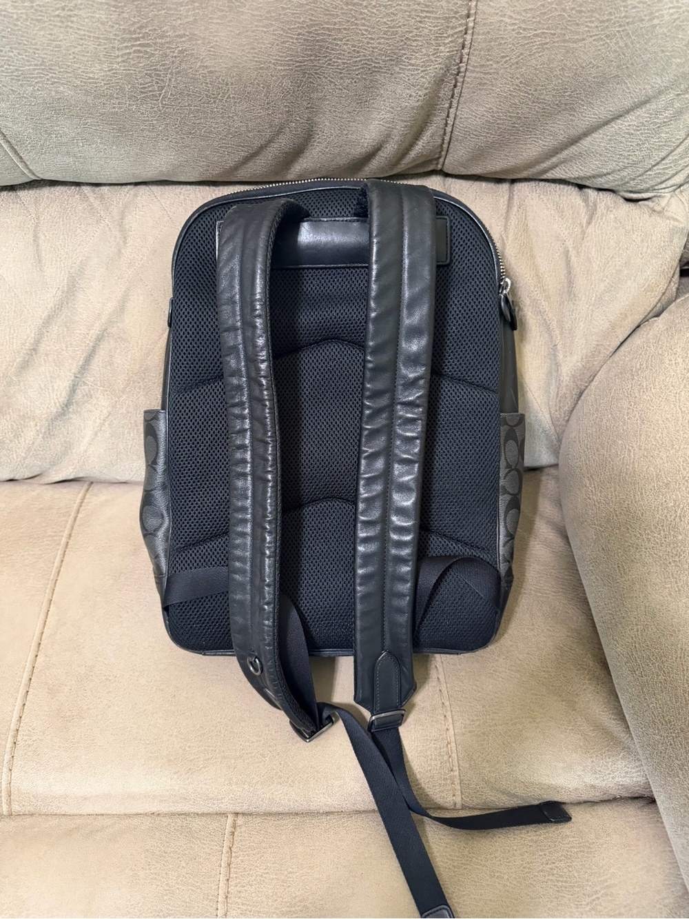 Coach Black Signature Monogram Backpack - Picture 2 of 5